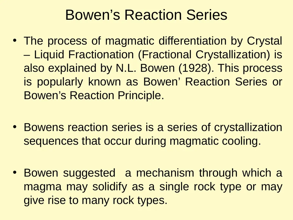 Magmatic Differentiation, Assimilation & Magma - slide 10 of 29