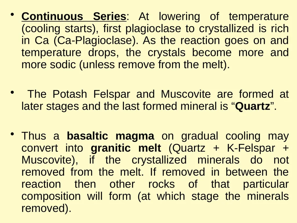 Magmatic Differentiation, Assimilation & Magma - slide 15 of 29
