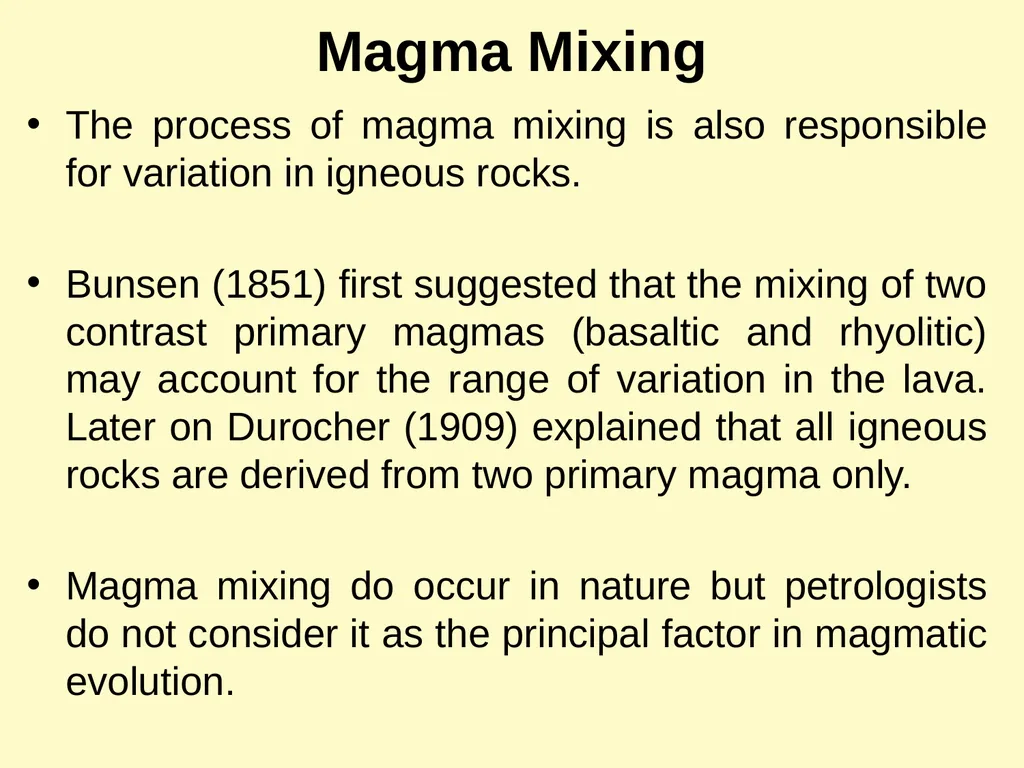 Magmatic Differentiation, Assimilation & Magma - slide 24 of 29