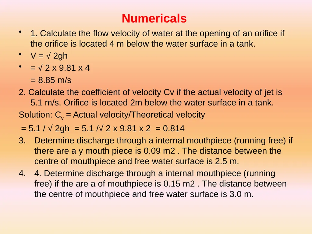 V – Notch and Weirs for Flow measurement Dr. J. - slide 5 of 7