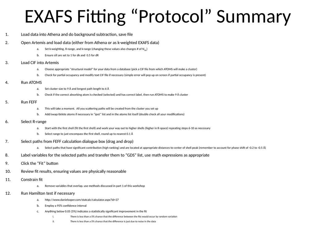 A Practical Workshop on EXAFS Shell Fitting for - slide 2 of 2