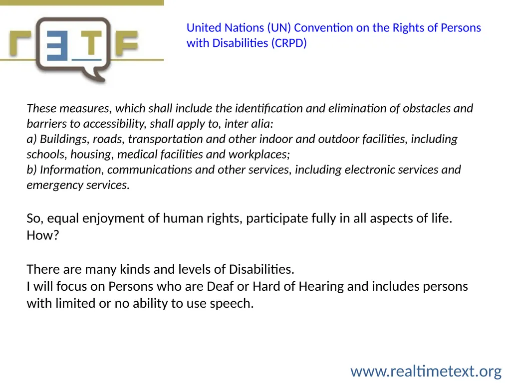 Workshop:137 Mainstreaming the disability - slide 3 of 8