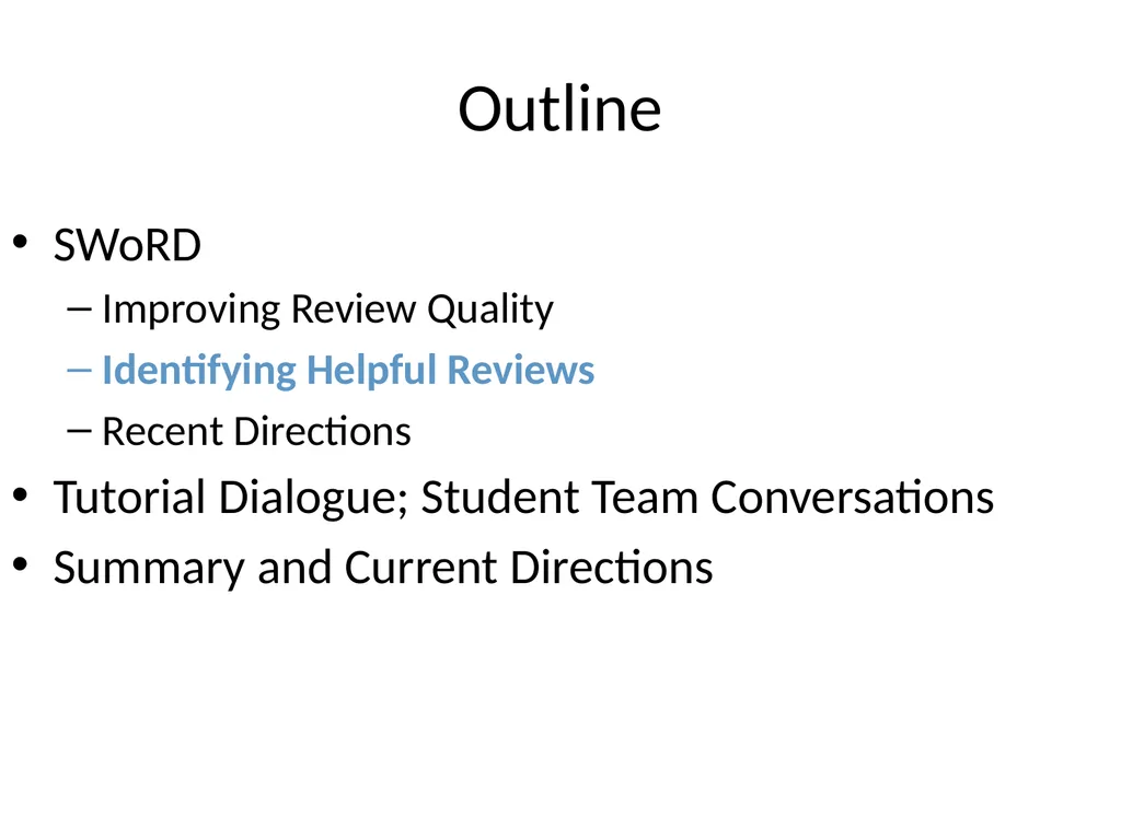 Automatically Predicting Peer-Review Helpfulness - slide 22 of 85