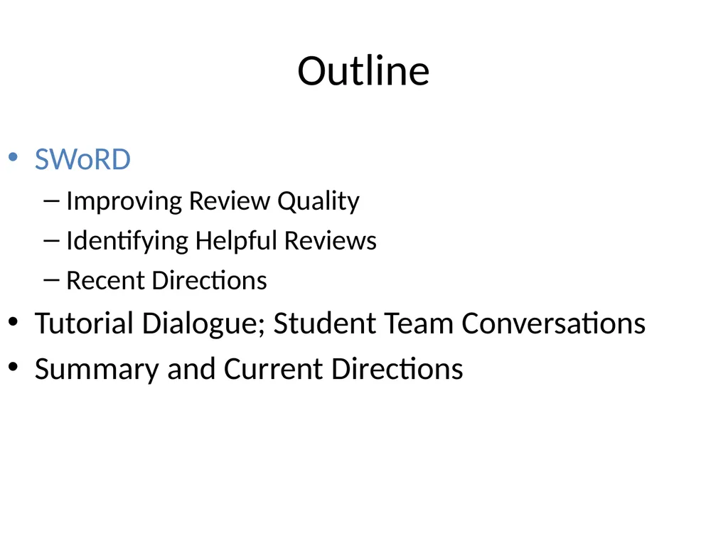 Automatically Predicting Peer-Review Helpfulness - slide 5 of 85