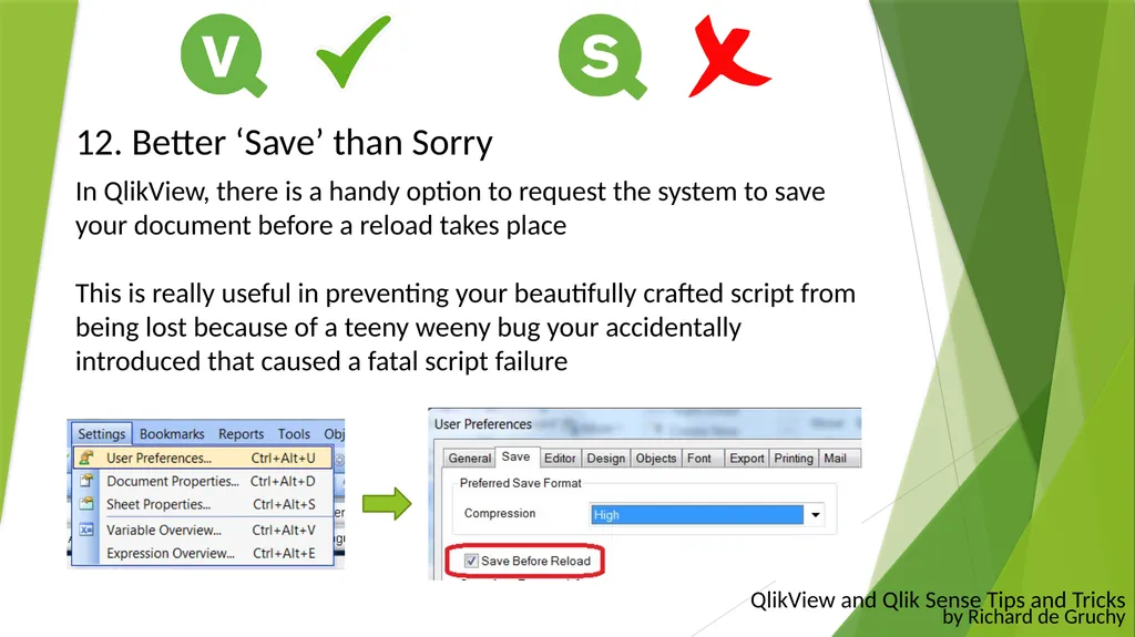 QlikView and Qlik Sense Tips and Tricks By Richard - slide 15 of 27