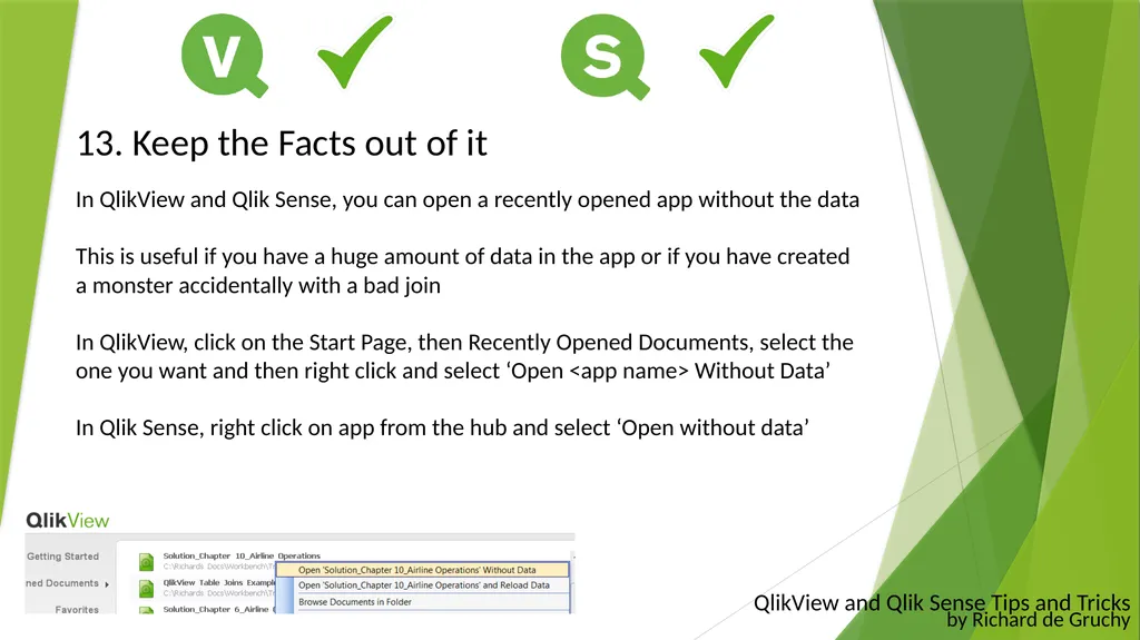QlikView and Qlik Sense Tips and Tricks By Richard - slide 16 of 27