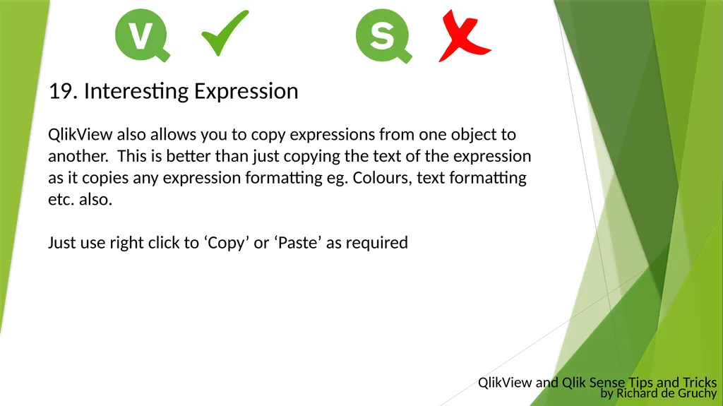 QlikView and Qlik Sense Tips and Tricks By Richard - slide 22 of 27