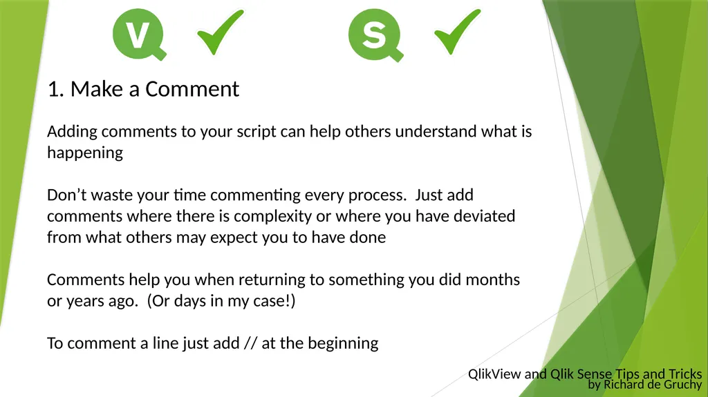 QlikView and Qlik Sense Tips and Tricks By Richard - slide 3 of 27