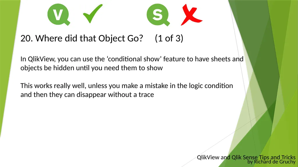 QlikView and Qlik Sense Tips and Tricks By Richard - slide 23 of 27