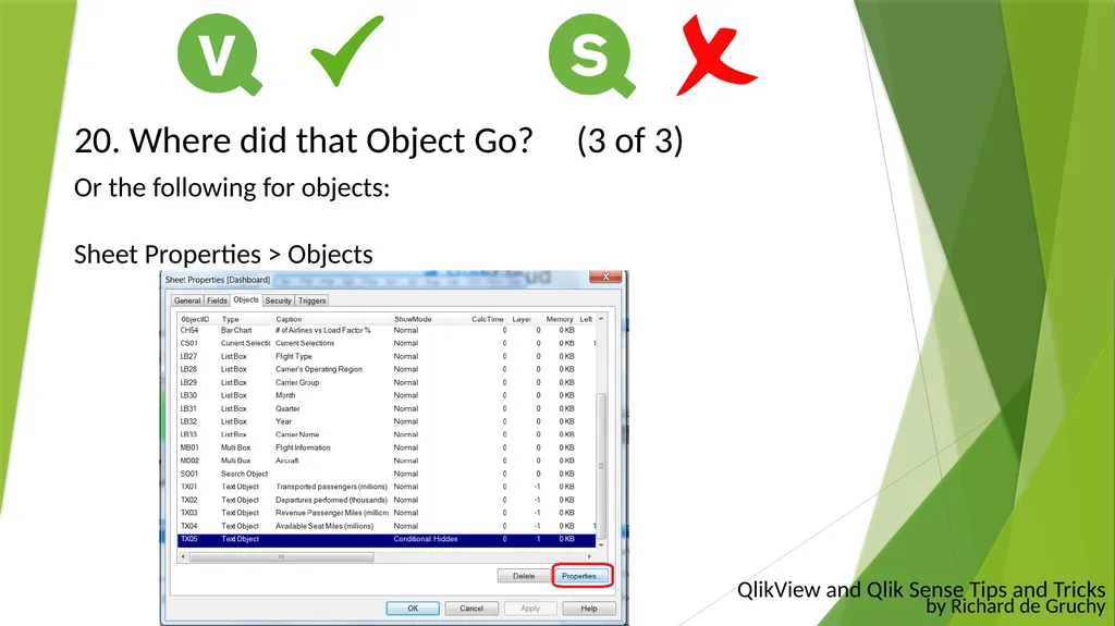 QlikView and Qlik Sense Tips and Tricks By Richard - slide 25 of 27