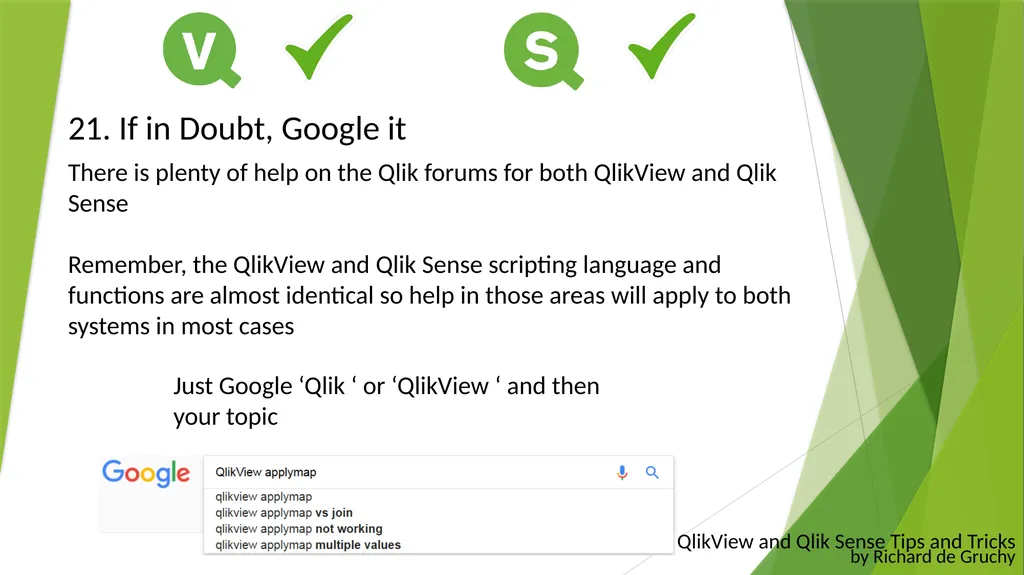 QlikView and Qlik Sense Tips and Tricks By Richard - slide 26 of 27