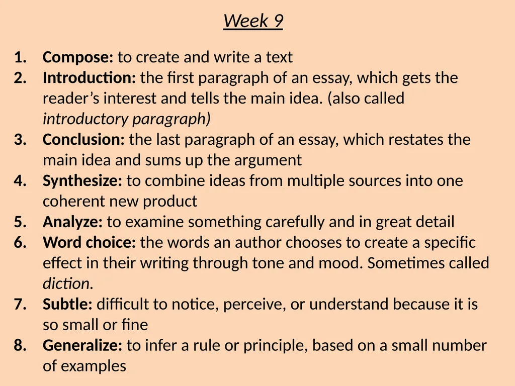 Persuasive Unit Vocabulary Definitions English 2 - slide 10 of 13