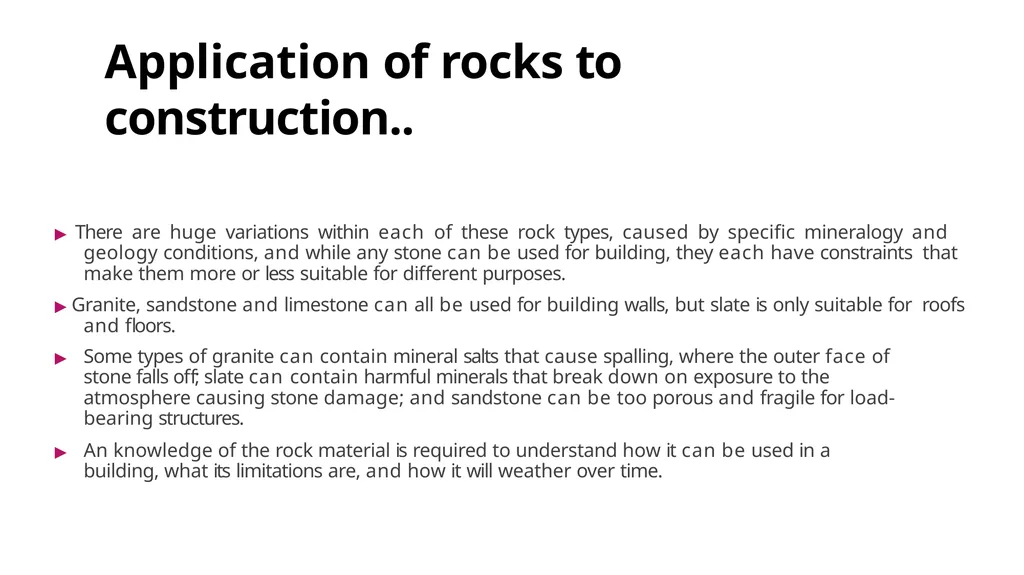 Rocks In Construction Ar. Vivek Painuli outlines ▶ - slide 10 of 15