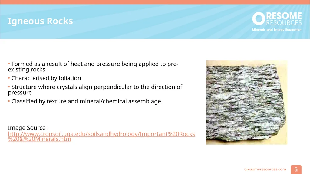 Rocks and Minerals 1 Identifying rocks and - slide 5 of 10