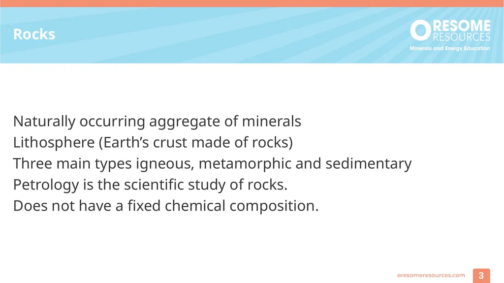 Rocks and Minerals 1 Identifying rocks and - slide 3 of 10