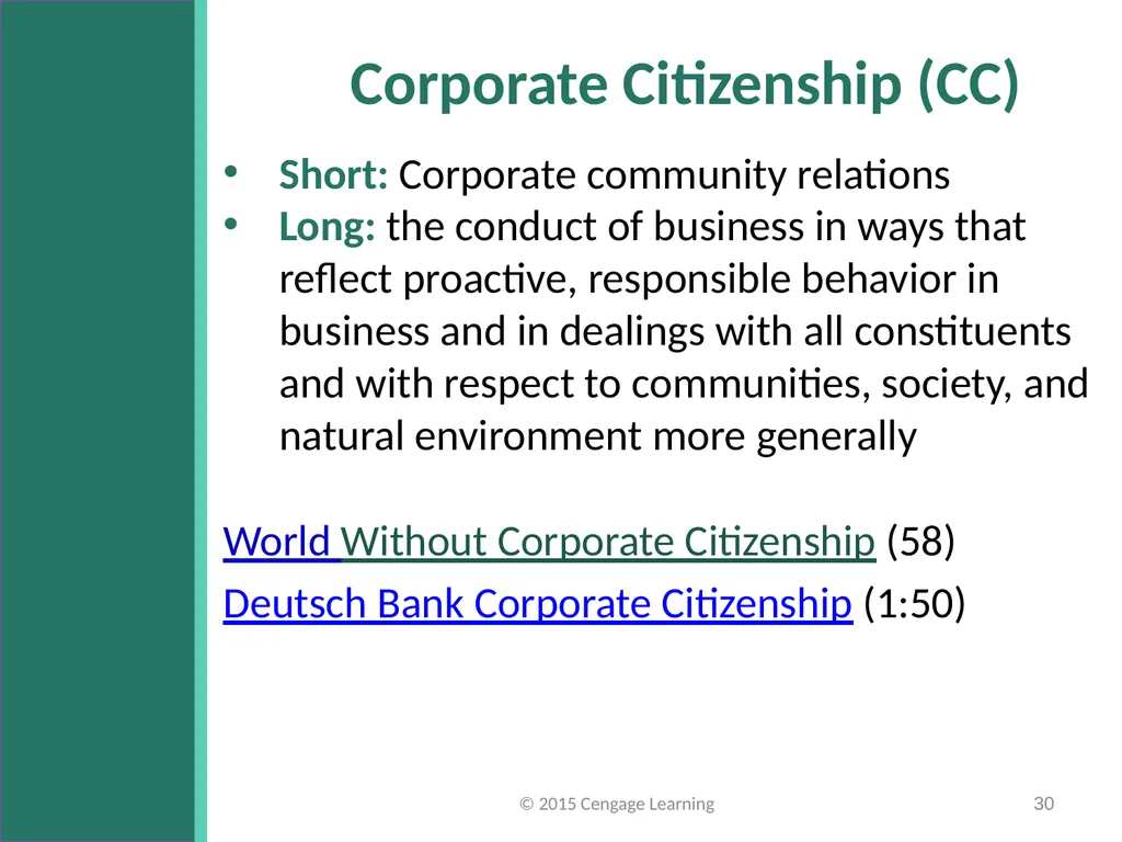 Key Topics Ch 1 & 2 © 2015 Cengage Learning - slide 30 of 34