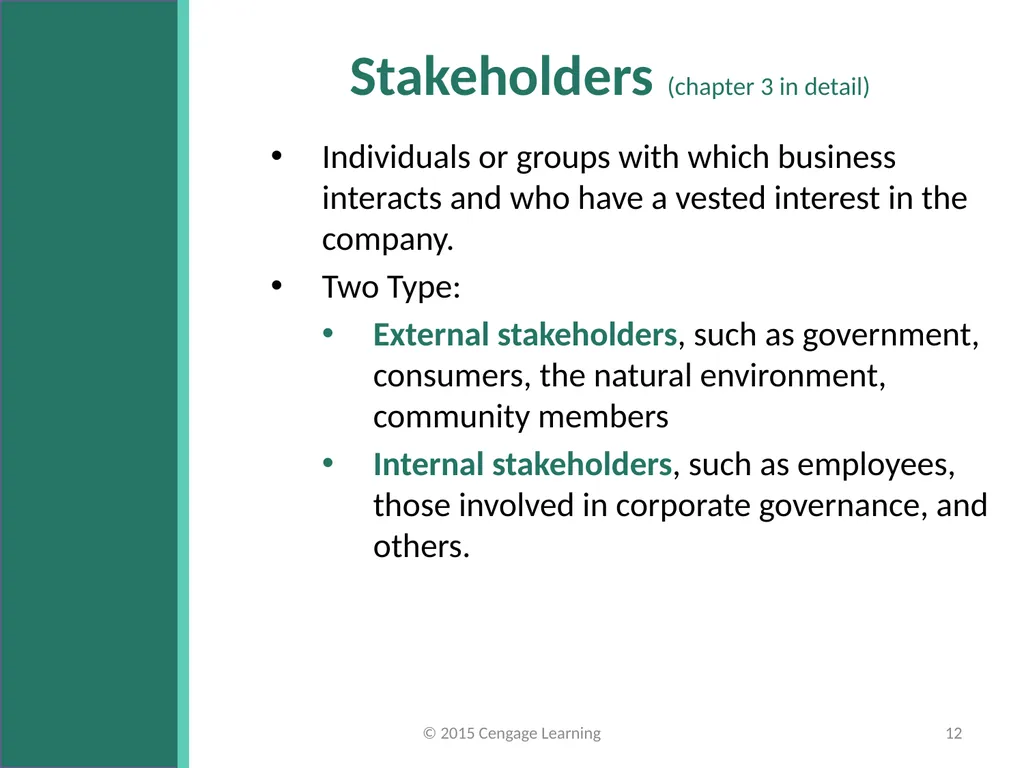 Key Topics Ch 1 & 2 © 2015 Cengage Learning - slide 12 of 34