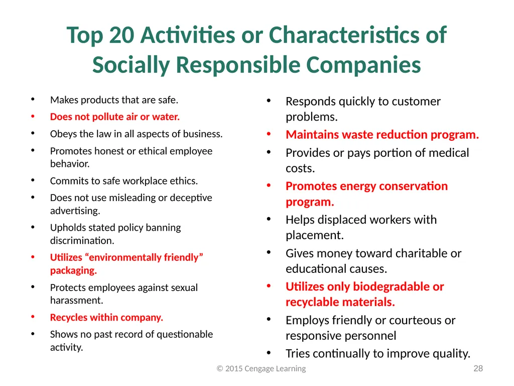 Key Topics Ch 1 & 2 © 2015 Cengage Learning - slide 28 of 34