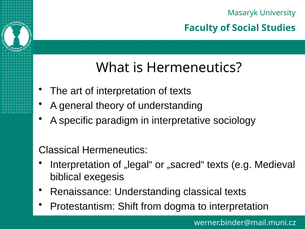 Advanced Methods of Interpretation Lecture III - slide 3 of 37