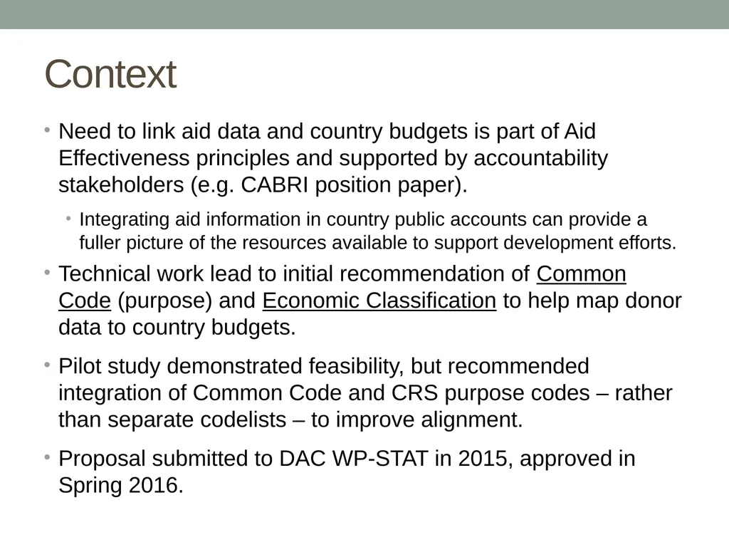 Budget identifier - ENABLING INTEGRATION OF aid - slide 2 of 6