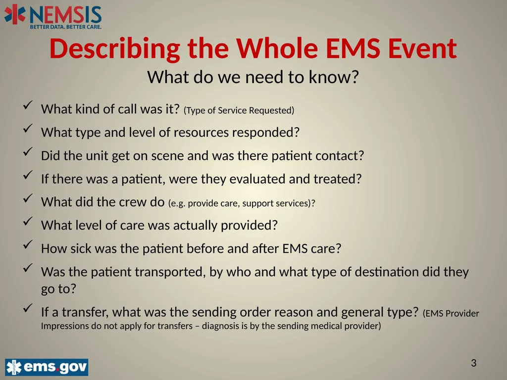 NEMSIS V3.5 The Important Changes: Describing the - slide 4 of 24