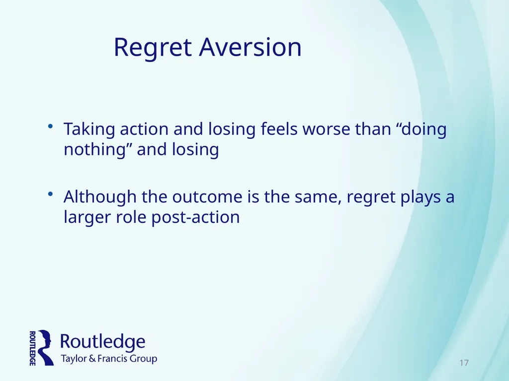 Chapter 3 Pride and Regret Avoiding Regret and - slide 17 of 24