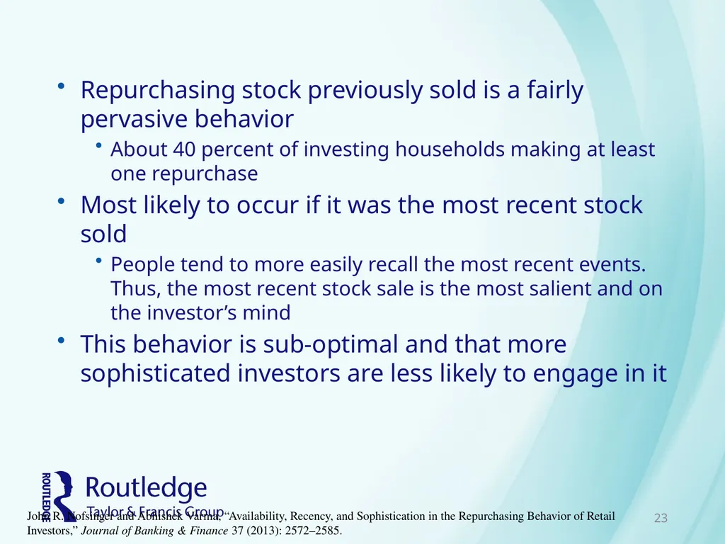 Chapter 3 Pride and Regret Avoiding Regret and - slide 23 of 24