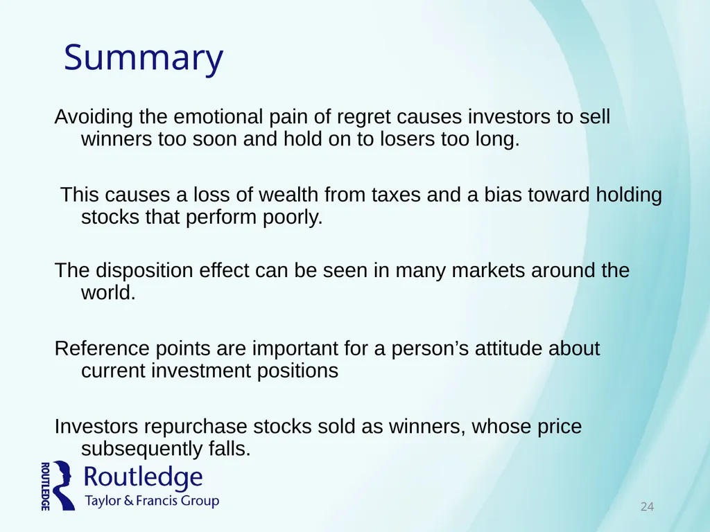 Chapter 3 Pride and Regret Avoiding Regret and - slide 24 of 24