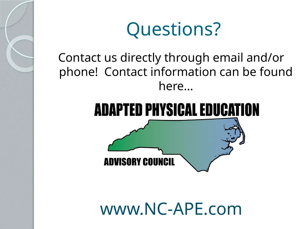 Adapted Physical Education 101 Presented by the - slide 26 of 26