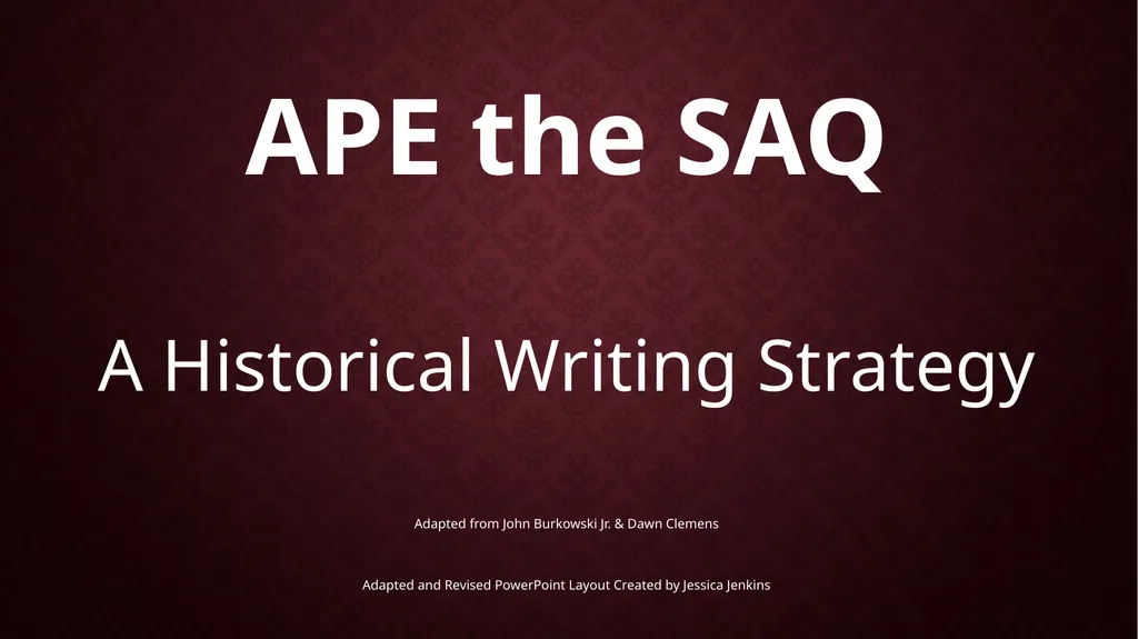 Short Answer Questions (SAQs) Part A: - slide 7 of 14