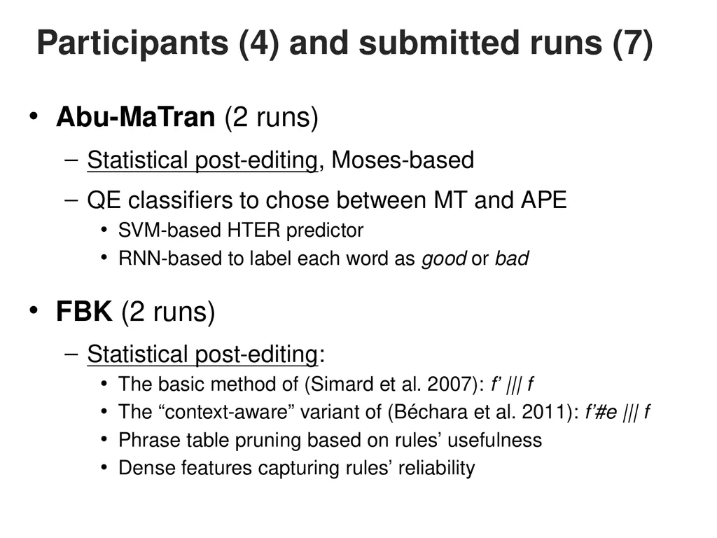 Automatic Post-editing (pilot) Task Rajen - slide 10 of 37