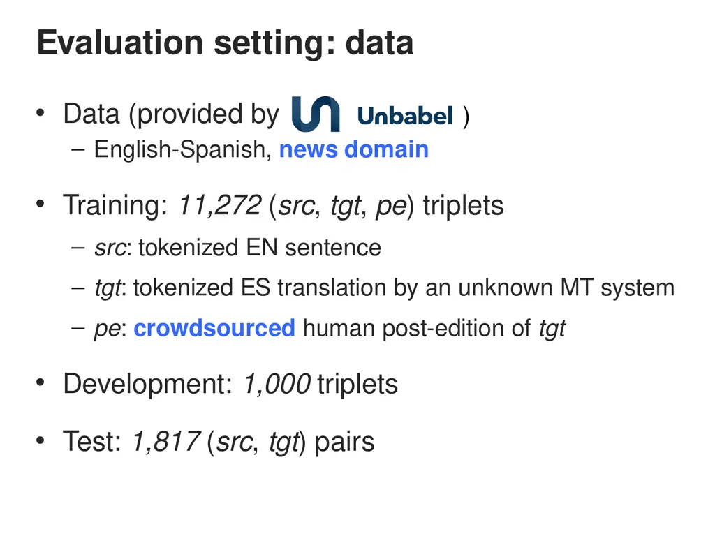 Automatic Post-editing (pilot) Task Rajen - slide 6 of 37