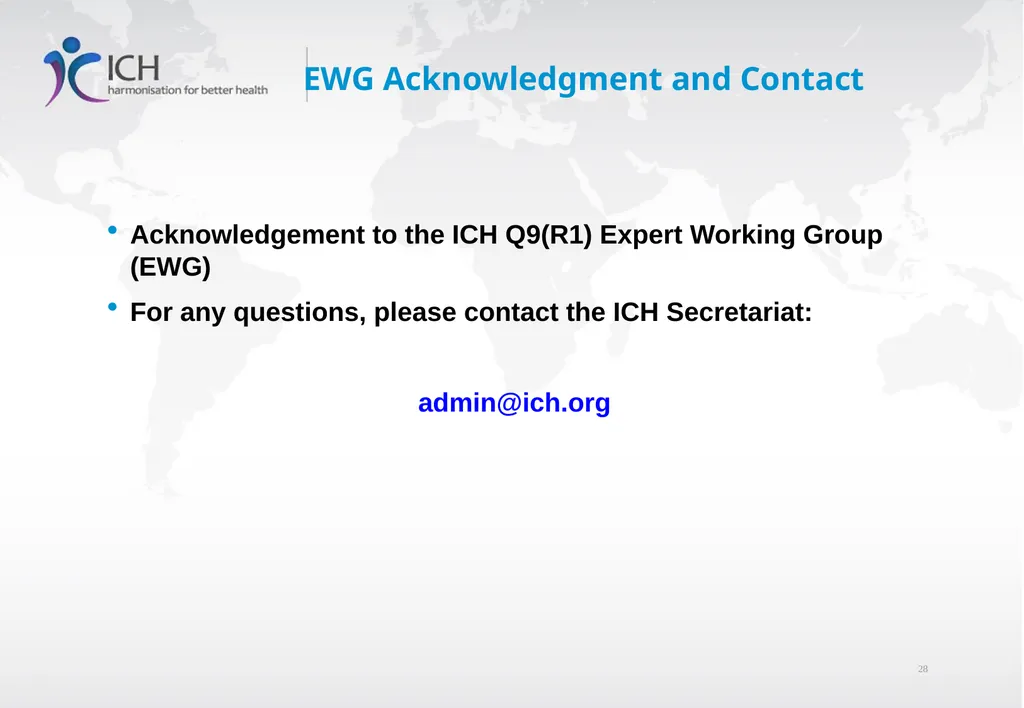 Quality Risk Management, ICH Q9(R1) Training - slide 28 of 28