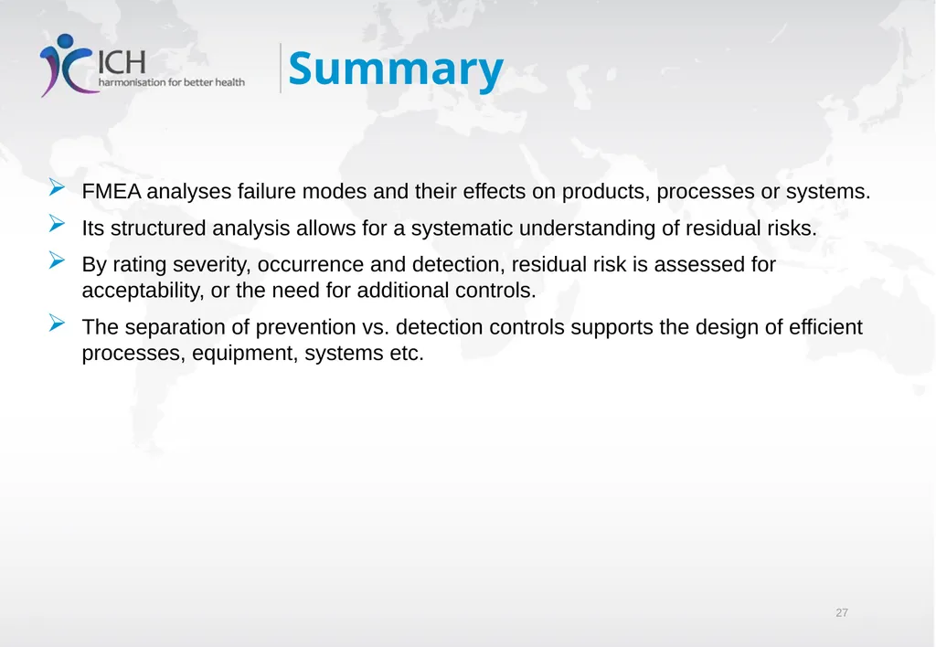Quality Risk Management, ICH Q9(R1) Training - slide 27 of 28