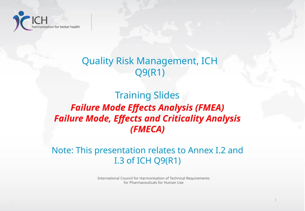 Quality Risk Management, ICH Q9(R1) Training