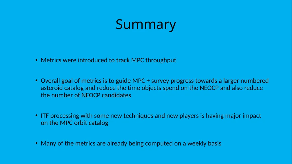 MPC Metrics: Background, Motivation & Description - slide 15 of 15