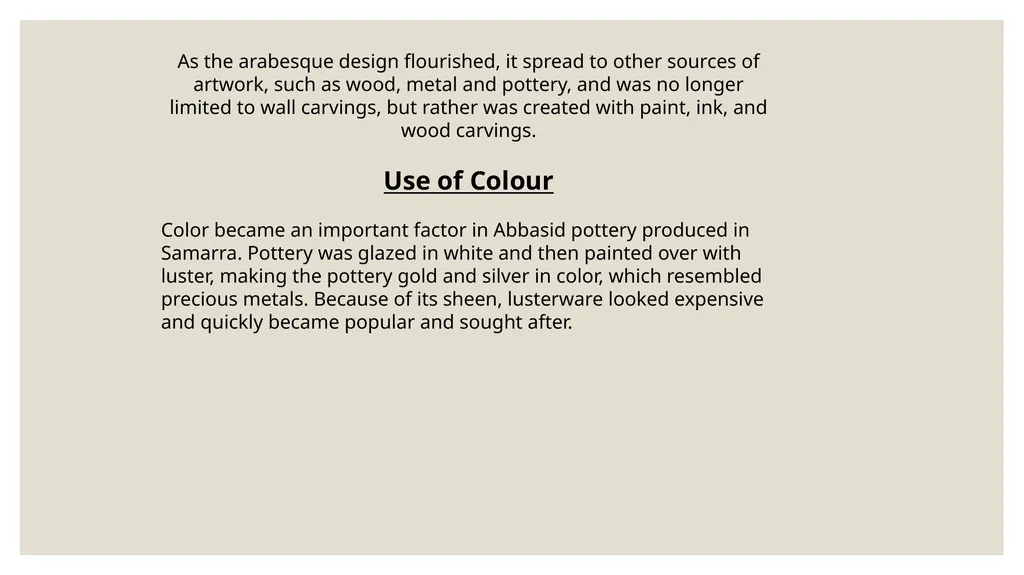 The Art of the Abbasid period Introduction The - slide 11 of 22