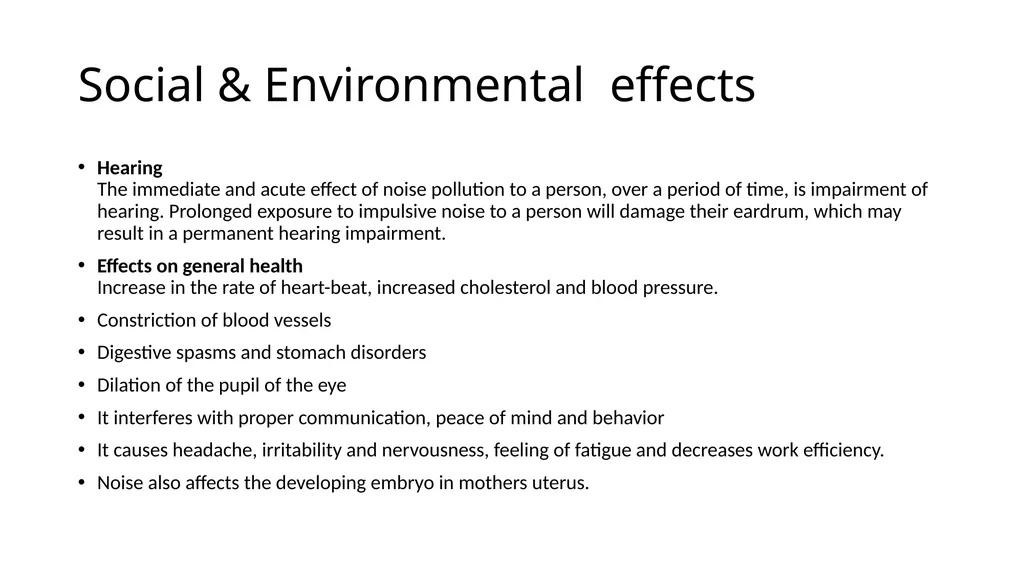Sound or Noise Pollution (Environmental & social - slide 6 of 14