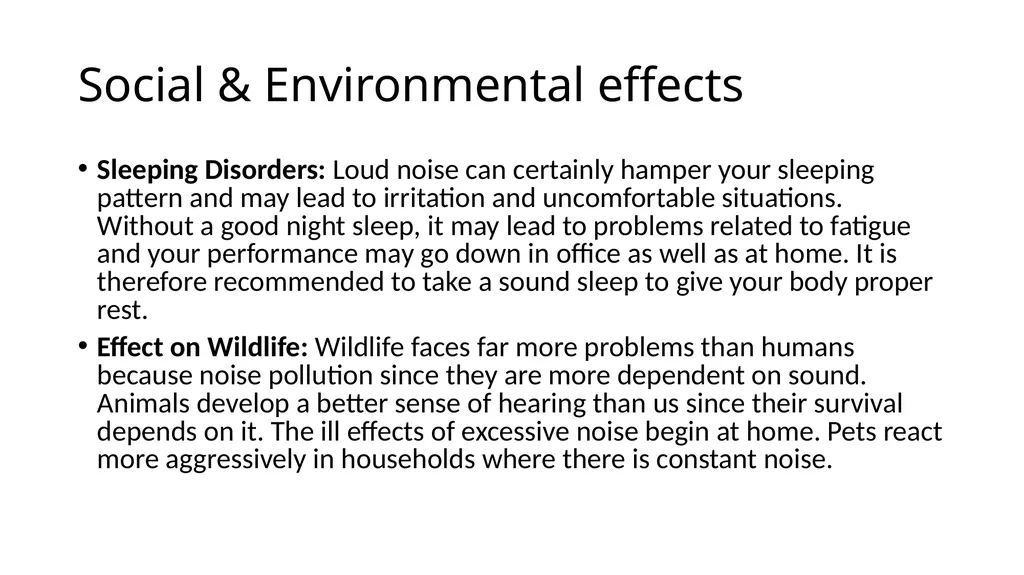 Sound or Noise Pollution (Environmental & social - slide 7 of 14