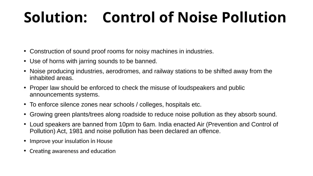 Sound or Noise Pollution (Environmental & social - slide 13 of 14