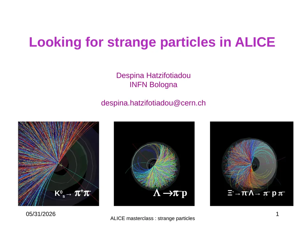 L ®p-p K0s→ p+p- Ξ-→π-Λ→ π- p π- ALICE masterclass - slide 1 of 15