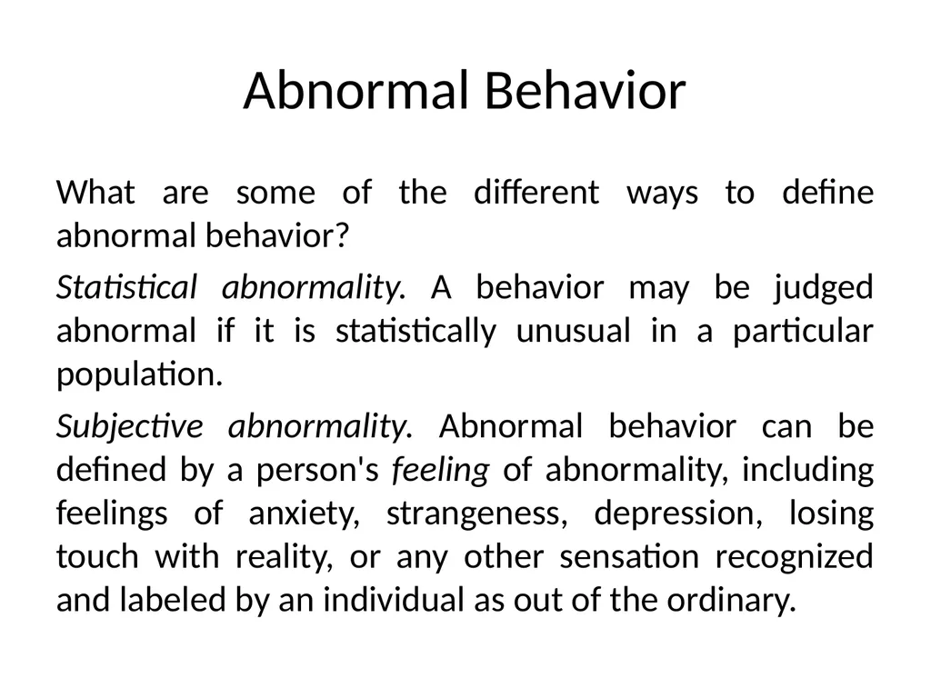 Concept of Normal and Abnormal Behavior Muhammad - slide 7 of 8