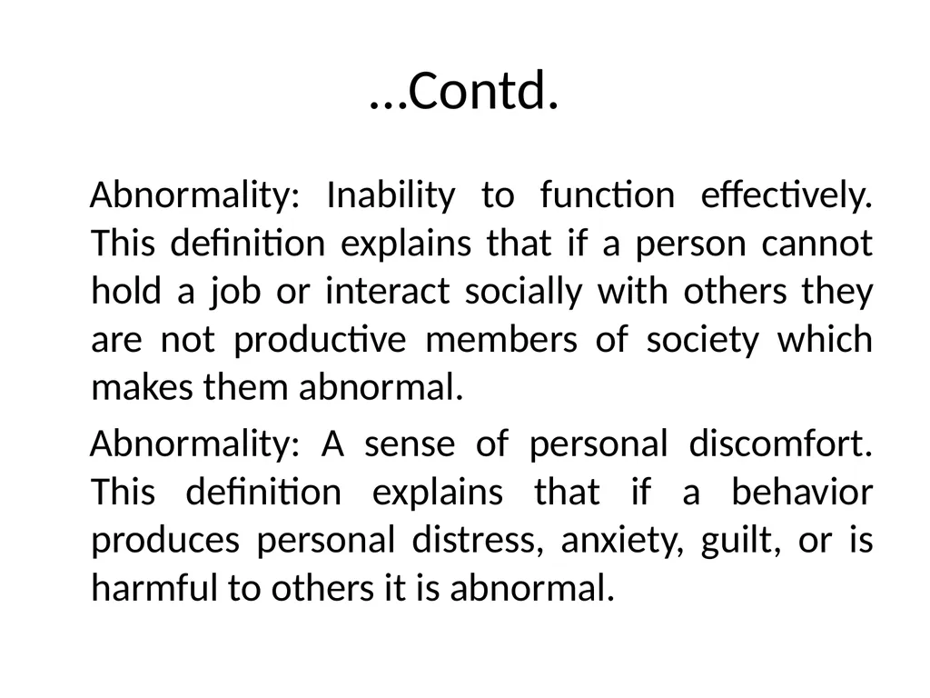 Concept of Normal and Abnormal Behavior Muhammad - slide 3 of 8