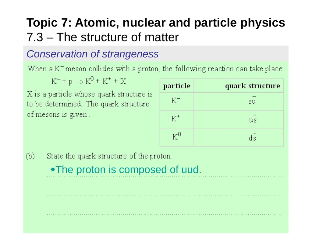 EXAMPLE: At one time it was thought that protons - slide 15 of 45