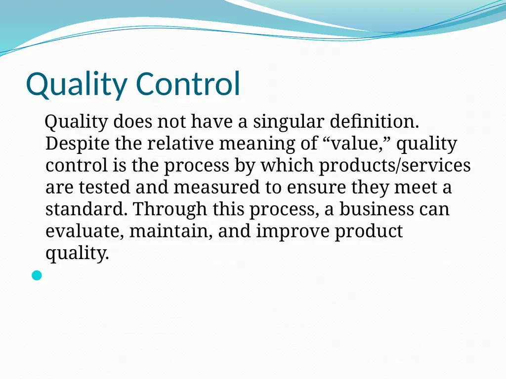 Quality Control Dr Digvijay Sharma School of - slide 2 of 10