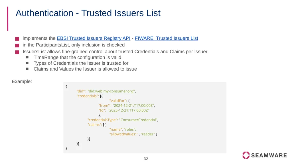 FIWARE Data Spaces Decentralized Identity and - slide 32 of 46