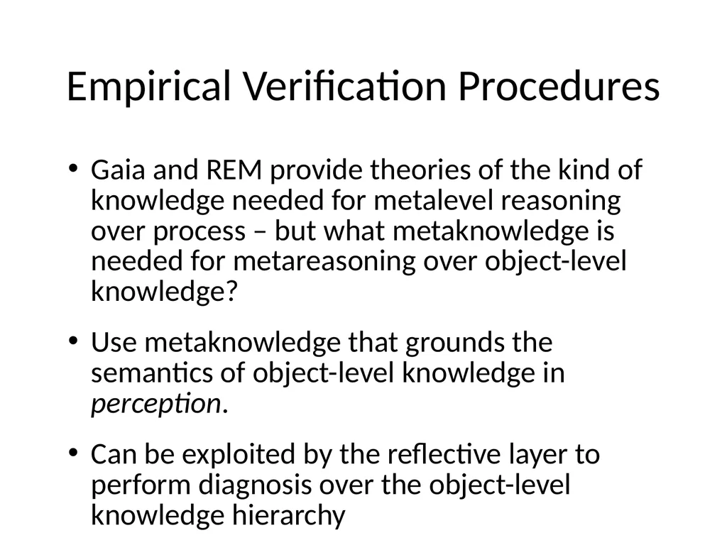 Metareasoning: An Overview of Select Systems - slide 31 of 51