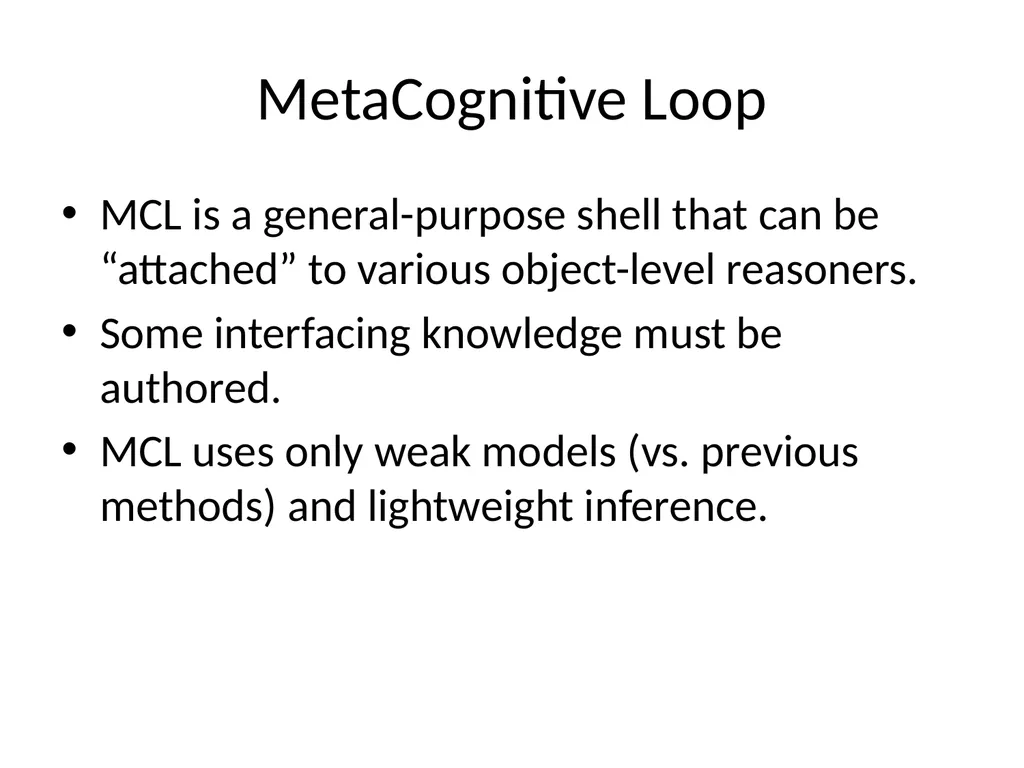 Metareasoning: An Overview of Select Systems - slide 44 of 51