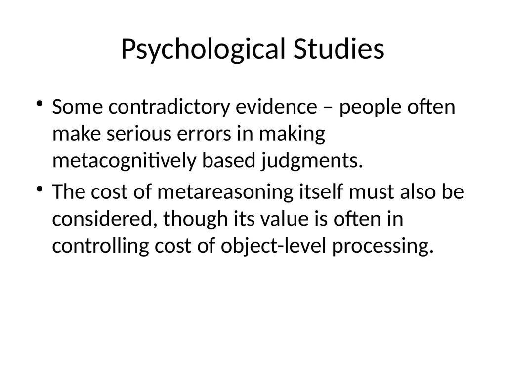 Metareasoning: An Overview of Select Systems - slide 8 of 51