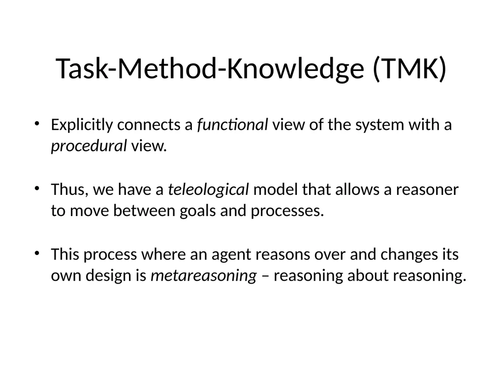 Metareasoning: An Overview of Select Systems - slide 20 of 51